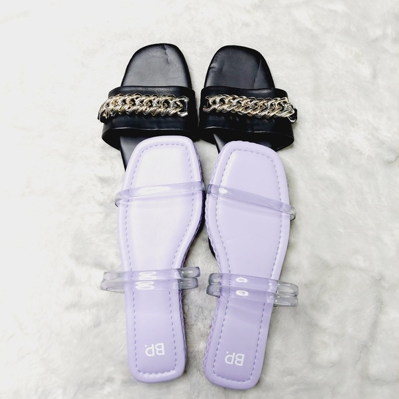 NEW BP Viola & Asher Braided Slip On Purple Black Flat Slide Sandals Bundle S20 - Picture 1 of 10